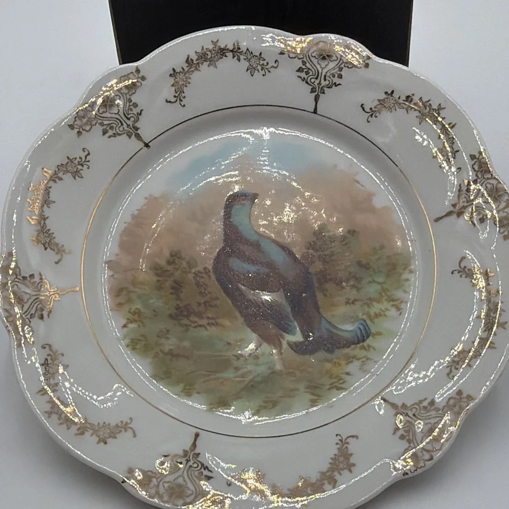 Z.S.&Co. Scherzer Bavaria Punch Game Bird Quail Cabinet Wall Plate 7.5